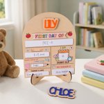 Personalised Colourful Double Layer Wooden First and Last Day of School Sign with Name Back to School  Gift for Kindergarten New Student Families