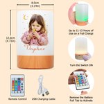 Luce notturna personalizzata in stile acquerello con foto del bambino, stelle, intensità regolabile, telecomando touch e nome; decorazione per la cameretta; regalo di compleanno o per baby shower per 