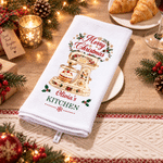Personalized Merry Christmas Baking Mixer Soft Waffle Tea Towel with Name Kitchen Decor Christmas Gift for Family Friends