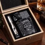 Set personalizzato con bicchiere da whisky vintage e scatola in legno 