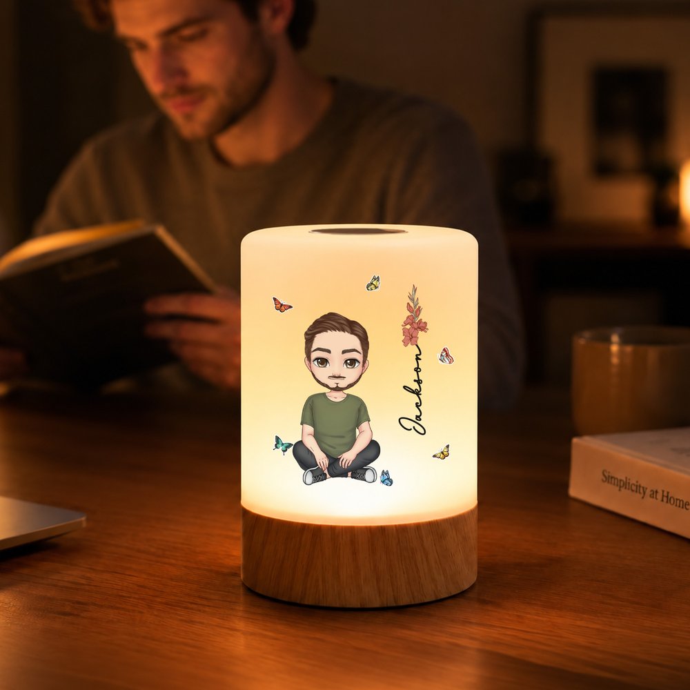 Personalised Cartoon Character Birth Flower Dimmable Touch LED Night Light with Name and Adjustable Colors Home Decor Birthday Gift for Kid Family 6
