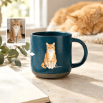 Tasse à café en céramique personnalisée avec portrait d'animal de compagnie à l'aquarelle et prénom – Cadeau d'anniversaire pour un usage quotidien destiné aux propriétaires d'animaux et aux amoureux 