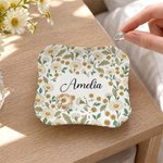 Personalised Watercolor Birth Flower Ceramic Trinket Jewellery Dish with Name Home Decor Birthday Gift for Mum Woman Friend