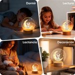 Luz nocturna LED personalizada de acrílico con base de madera animal de dibujos animados luna y nombre regalo de cumpleaños para niños