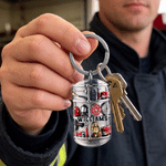 Personalized 3D-Effect Artwork Police Firefighter Theme Keychain with Photo and Name Retirement Christmas Gift for Police Firefighter Retiree