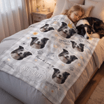 Personalized Pet Photo Checkered Pattern Soft Throw Blanket with Name Birthday Christmas Gift for Pet Owners Lovers Kids