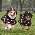 Individuell gestalteter, wasserdichter Halloween-Regenmantel für Hunde mit Fledermaus- und Sternmotiv, Namen und reflektierendem Streifen – Halloween-Geschenk für Tierliebhaber und Hundebesitzer