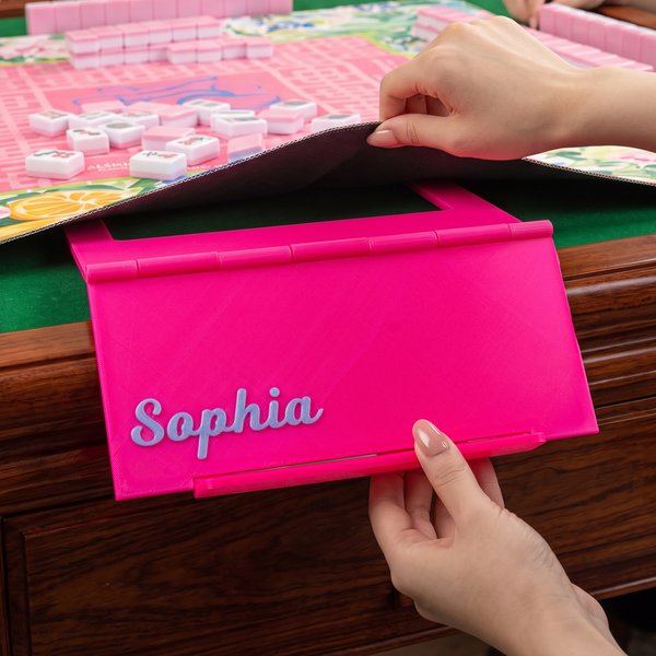 Personalized 3D Printed Multicolor Foldable Table Mahjong Card Holder with Name Game Night Club Gift for Mahjong Lovers