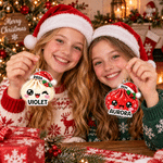 Decorazione da appendere in acrilico personalizzata con disegno artistico a effetto 3D raffigurante un raviolo, con nome e anno: decorazione natalizia per l’albero, regalo di Natale per bambini