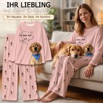 Personalisierter Schlafanzug mit Foto & Stimme Ihres Haustiers | Pyjama-Set | Partnerlook | Geburtstag Geschenk für Familie, Herrchen & Frauchen