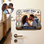 Personalised Cruise 3D Animation Style Photo Door Magnet with Text and Year Home Decor Family Reunion Cruise Travel Birthday Gift for Couple Family
