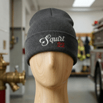 Personalised White Red Embroidery Firefighting Beanie with Name and Station Number Appreciation Birthday Christmas Gift for Firefighters