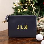 Personalized Monogram PU Leather Golf Pouch Zippered Golf Accessories Bag Golf Ball Holder Father's Day Gift for Golfers