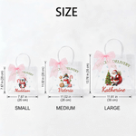 Personalized Snowman Santa Christmas Theme Clear Gift Bag with Name Party Christmas Gift for Family Kids