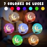 Luz nocturna LED personalizada de acrílico con base de madera animal de dibujos animados luna y nombre regalo de cumpleaños para niños