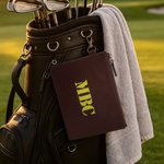 Personalized Monogram PU Leather Golf Pouch Zippered Golf Accessories Bag Golf Ball Holder Father's Day Gift for Golfers