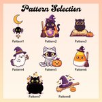Personalized Halloween Cartoon Wizard Cat Ghost Spider Web Striped Canvas Tote Bag with Name Halloween Party for Kids