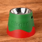 Personalised 3D Printed Elevated Dog Bowl with Name Stainless Steel Two Tone Raised Pet Diner Gift for Dog Owners