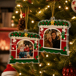 Personalized Christmas Stocking Red Window Family Photo Christmas Ornament Home Tree Decor Christmas Gift for Family
