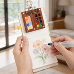 Personalised Portable Wooden 8 Grids 15 Grids Watercolor Palette Drawing Board with Name Outdoor Painting Supply Birthday Gift for Painters