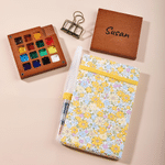 Personalised Portable Wooden 8 Grids 15 Grids Watercolor Palette Drawing Board with Name Outdoor Painting Supply Birthday Gift for Painters