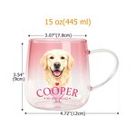 Personalized My Best Friend Pet Photo Giadient Glass Mug with Name and 3D-Style Heart Ornament Birthday Gift for Pet Lover Friend