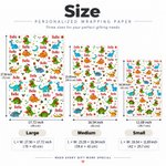 Personalized Santa Claus Gingerbread Man Wrapping Paper with Name Christmas Favor Packing Gift for Kids Friends Family