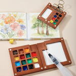 Personalised Portable Wooden 8 Grids 15 Grids Watercolor Palette Drawing Board with Name Outdoor Painting Supply Birthday Gift for Painters