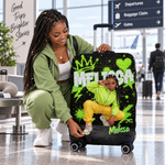 Personalized 3D-Effect Art Photo Graffiti Splash Luggage Cover Fits 18-32 Inches Suitcase with Name Travel Accessories Birthday Gift for Travelers