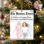 Personalised The Besties Times Watercolor Photo Acrylic Ornament with Title and Text Tree Decor Christmas Birthday Gift for Sister Friend 1