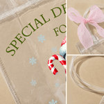 Personalized Snowman Santa Christmas Theme Clear Gift Bag with Name Party Christmas Gift for Family Kids