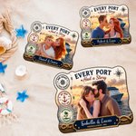 Personalised Cruise 3D Animation Style Photo Door Magnet with Text and Year Home Decor Family Reunion Cruise Travel Birthday Gift for Couple Family
