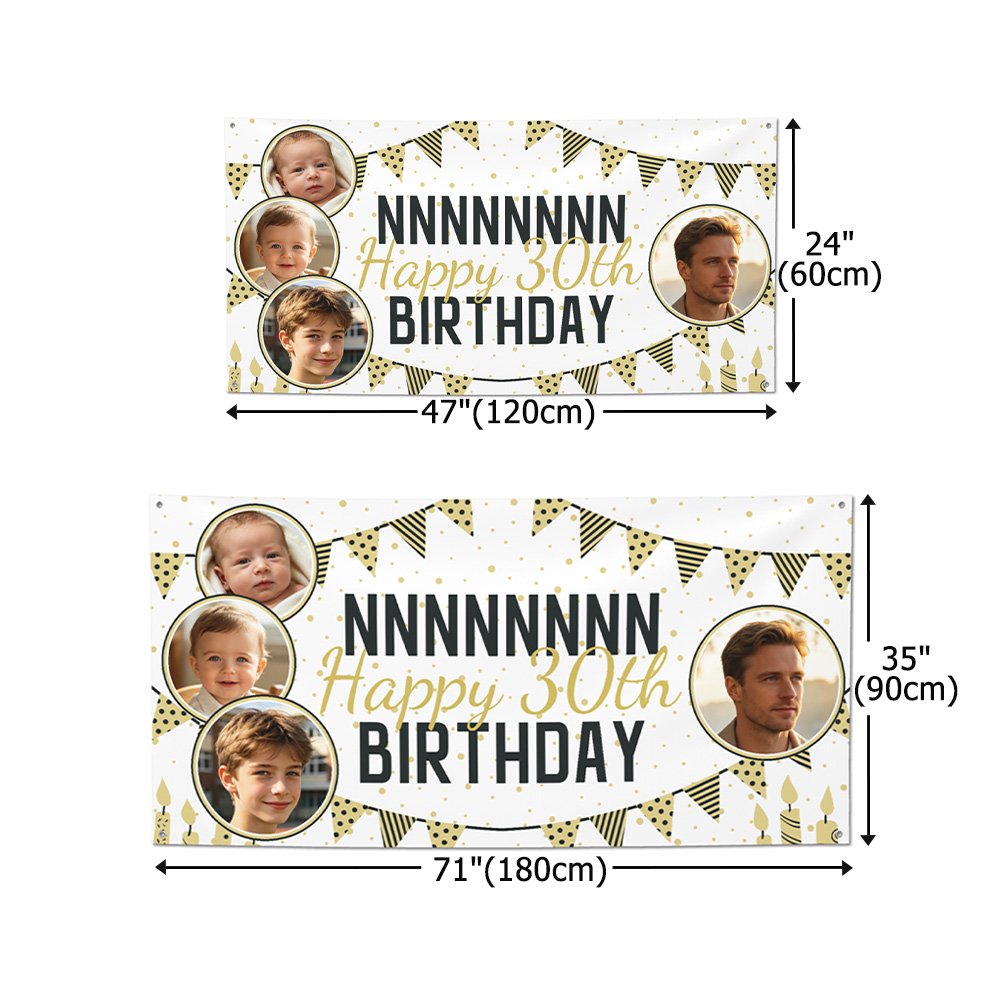 Cartel de cumpleaños personalizado con fotos de los momentos más importantes, desde la infancia hasta la edad adulta, con nombre y edad; decoración de fondo para fiestas; regalo de cumpleaños para pad 8