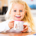 Gepersonaliseerde klassieke Peter Rabbit-mok van 12 oz met bloemenmotief en initiaal, met naam, geschikt als cadeau voor kamperen, Pasen of een verjaardag voor kinderen