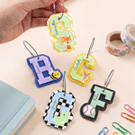 Personalised Multicolour Animal Bee Deer Alphabet Patterns Acrylic Bag Tag with Name Bag Use Birthday Gift for Students Kids 4