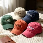 Personalized Multicolour Embroidered 100% Cotton Retro Baseball Cap with Title and Year Daily Wear Christmas Anniversary Birthday Gift for Family