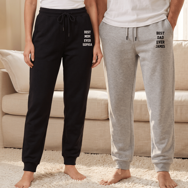 Personalized Best Ever Text Unisex Soft Sports Sweatpants Daily Wear Anniversary Birthday Gift for Family Couple Parents