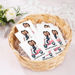 Personalized Funny Cartoon Face Portrait Waterproof Tattoo Stickers with Name and Date Set of 12 Wedding Party Favors Gift for Newlyweds Couple