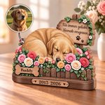 Personalisierte Haustier Gedenktafel aus Echtholz | mit Namen & Datum | Tischdeko in 3D-Optik | Beileidsgeschenk für Hundebesitzer & Katzenfreunde