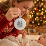 Personalized Christmas Theme Silver Snowman Star Heart Round Ceramic Ornament with Name and Year Christmas Holiday Gift for Family Friends
