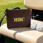 Personalized Monogram PU Leather Golf Pouch Zippered Golf Accessories Bag Golf Ball Holder Father's Day Gift for Golfers