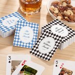 Personalized Argyle Checkerboard Photo Deck Playing Cards Iron Box Set with Date and Text Family Gathering Game Night Wedding Gift for Family Couple