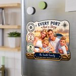 Personalised Cruise 3D Animation Style Photo Door Magnet with Text and Year Home Decor Family Reunion Cruise Travel Birthday Gift for Couple Family