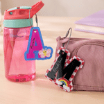 Personalised Multicolour Animal Bee Deer Alphabet Patterns Acrylic Bag Tag with Name Bag Use Birthday Gift for Students Kids 3