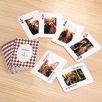 Personalized Argyle Checkerboard Photo Deck Playing Cards Iron Box Set with Date and Text Family Gathering Game Night Wedding Gift for Family Couple