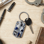 Personalized 3D-Effect Artwork Police Firefighter Theme Keychain with Photo and Name Retirement Christmas Gift for Police Firefighter Retiree