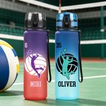 Bouteille d'eau personnalisée avec silhouette colorée d'un joueur de volley-ball et prénom – Pour un usage quotidien, la rentrée scolaire ou comme cadeau d'anniversaire pour un adolescent passionné de 5