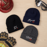 Personalised White Red Embroidery Firefighting Beanie with Name and Station Number Appreciation Birthday Christmas Gift for Firefighters