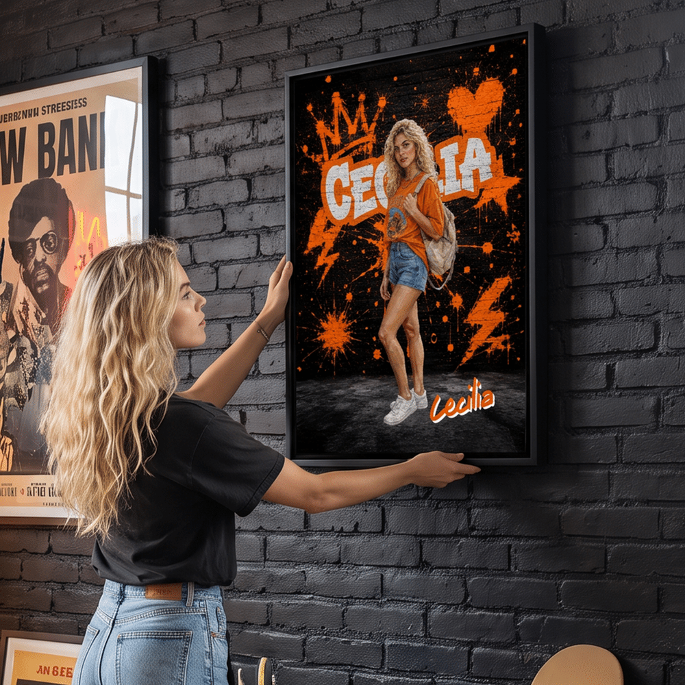 Personalised Graffiti Art Style Photo Canvas Prints with Name Home Decor Birthday Gift for Graffiti Lovers 6