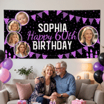 Cartel de cumpleaños personalizado con fotos de los momentos más importantes, desde la infancia hasta la edad adulta, con nombre y edad; decoración de fondo para fiestas; regalo de cumpleaños para pad 5